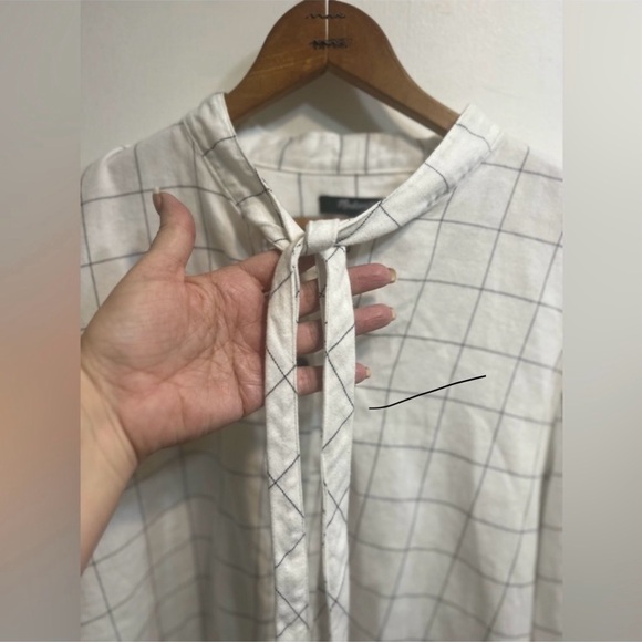 NWOW Madewell Flannel Tie-Neck Shirt Windiowpane
Pattern - Size XL - Picture 8 of 14